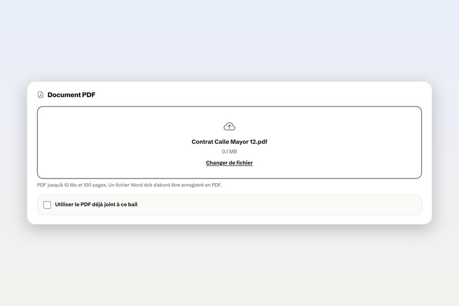 Importez le contrat
